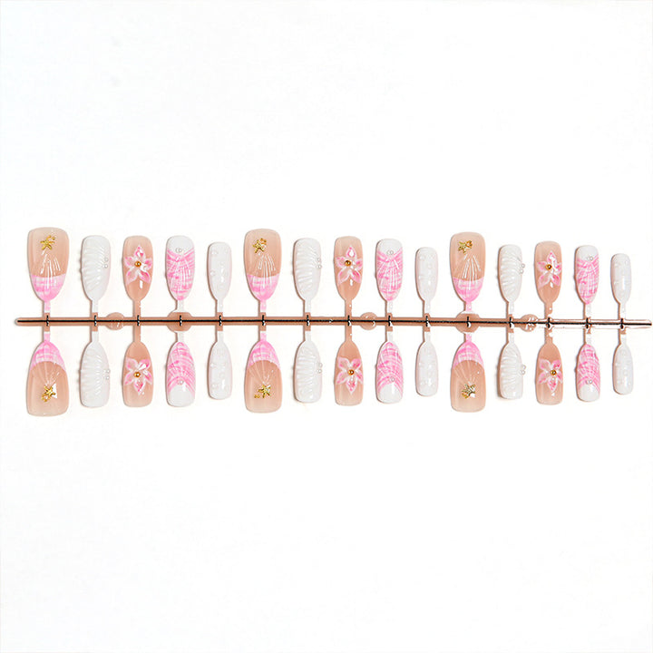 Artificial Nail Set with Floral and Glamorous Accents Stornfield