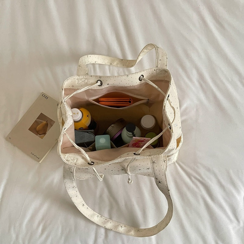 Versatile Casual Tote Bag with Star Print