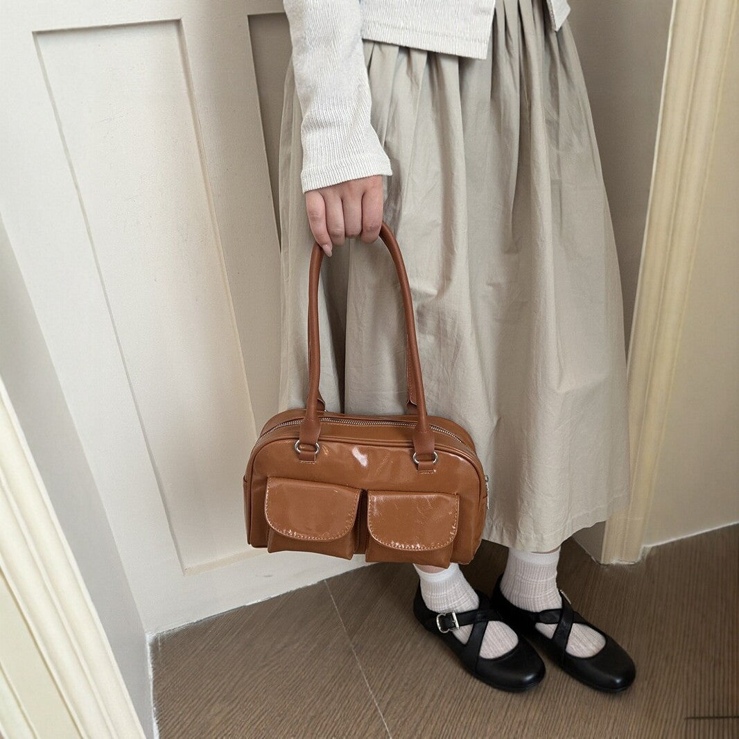 Stylish Patent Leather Handbag