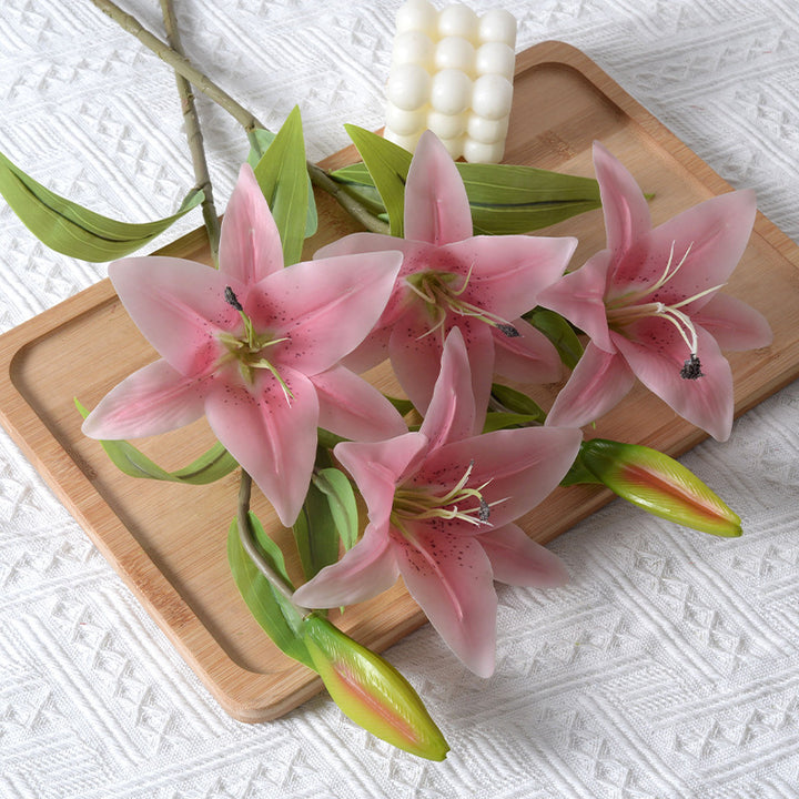 Realistic Artificial Lily Flower Stem Decoration