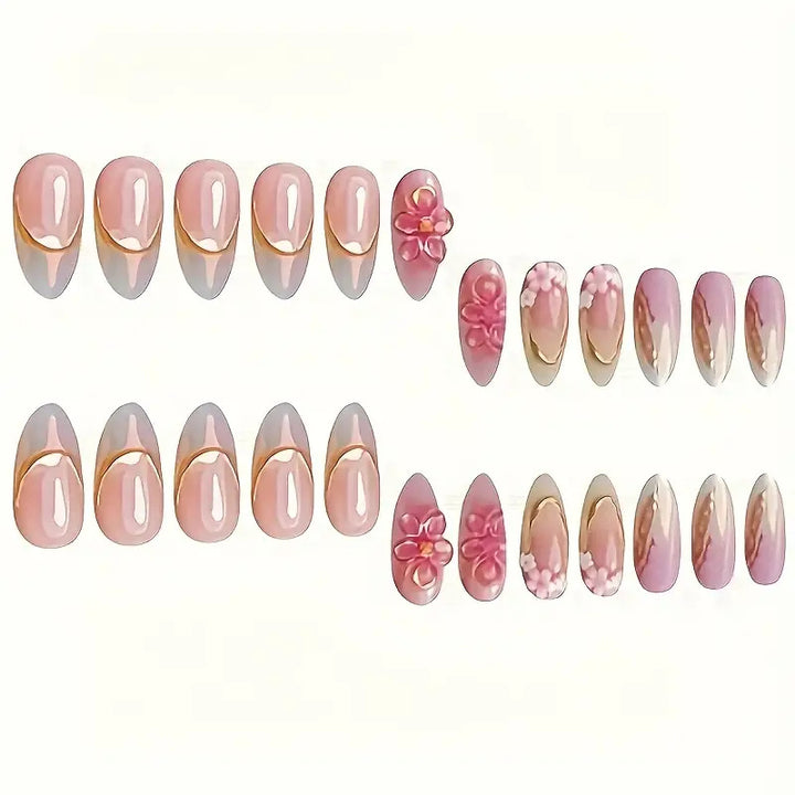 Floral Embellished Press-On Nail Art Set Stornfield