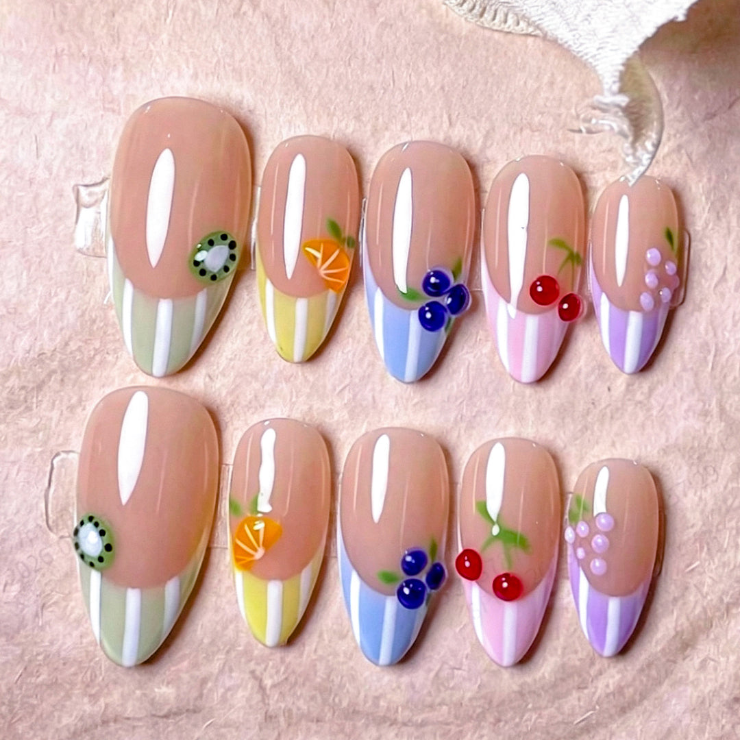 Creative Nail Art Set with Cheerful Fruit Designs Stornfield