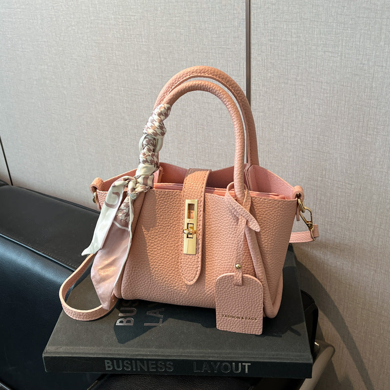 Textured Leather Mini Handheld Satchel