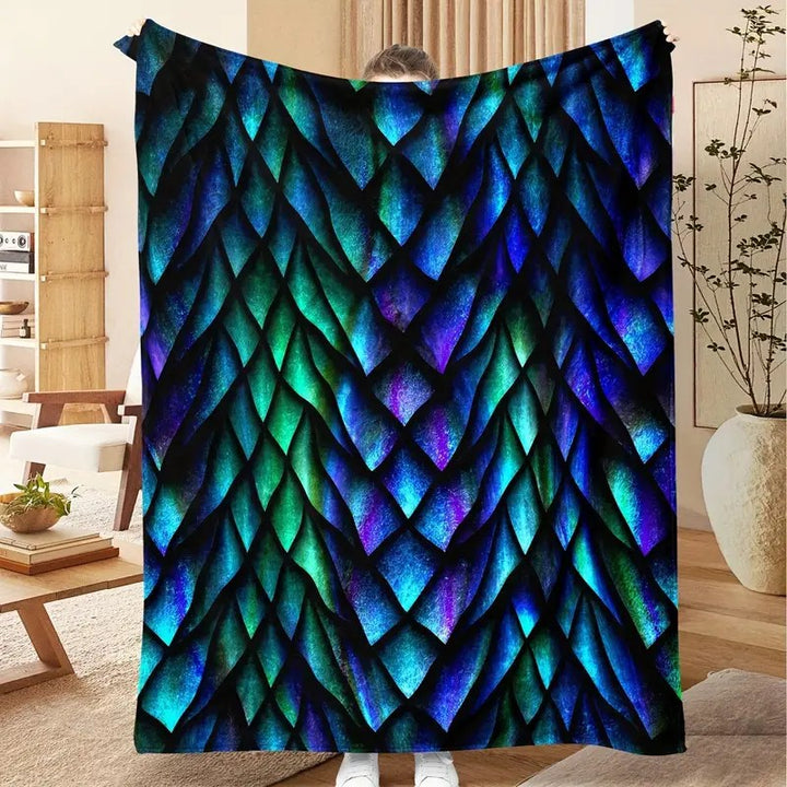 Women's cuddly blanket with shimmering scale pattern Stornfield