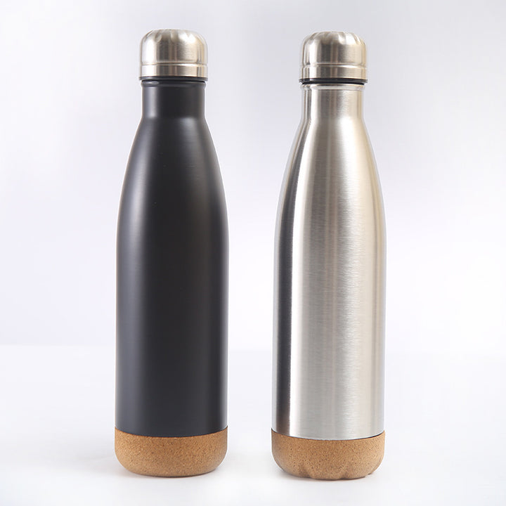 Ladies stylish stainless steel insulated bottle with cork bottom Stornfield