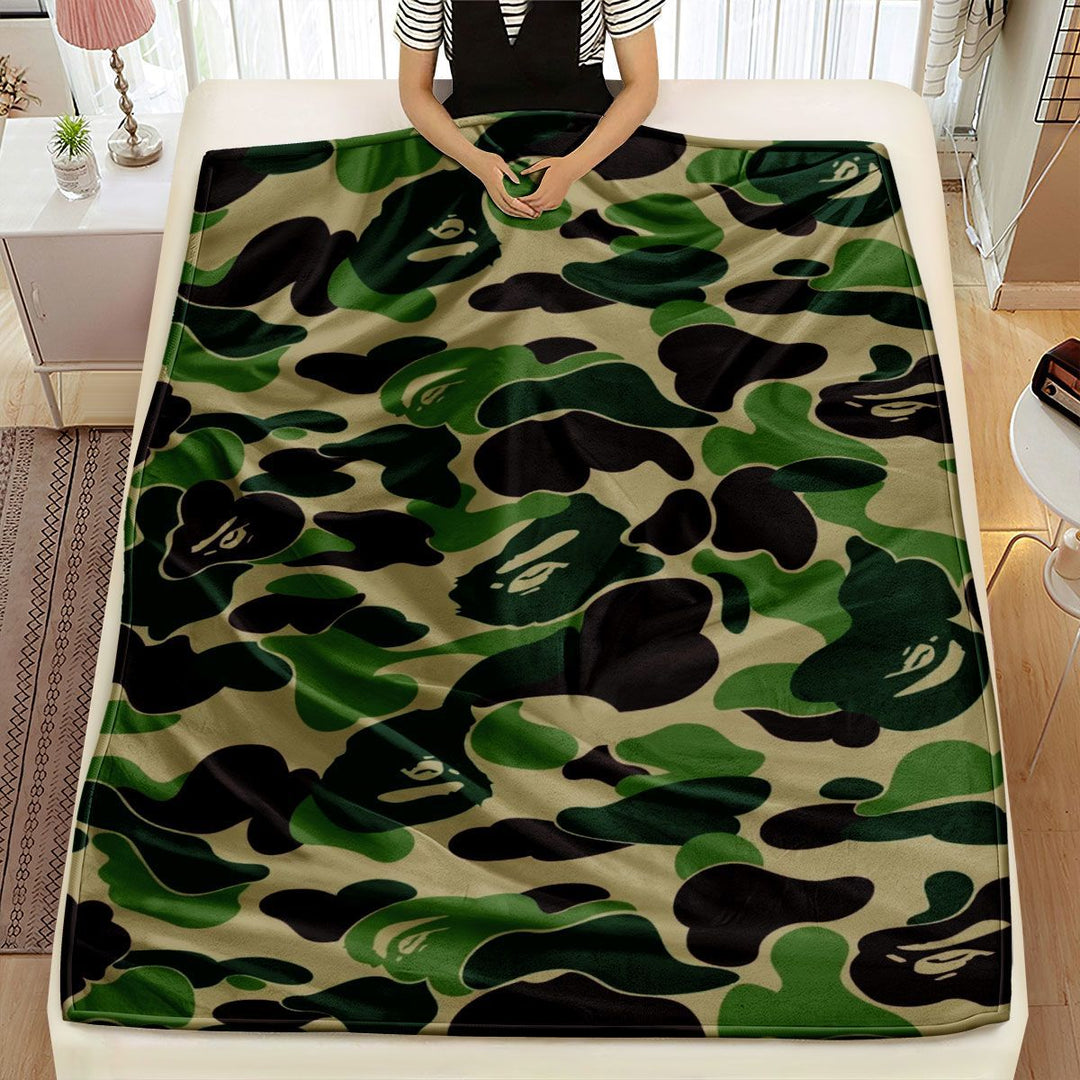 Soft Camo Print Fleece Blanket