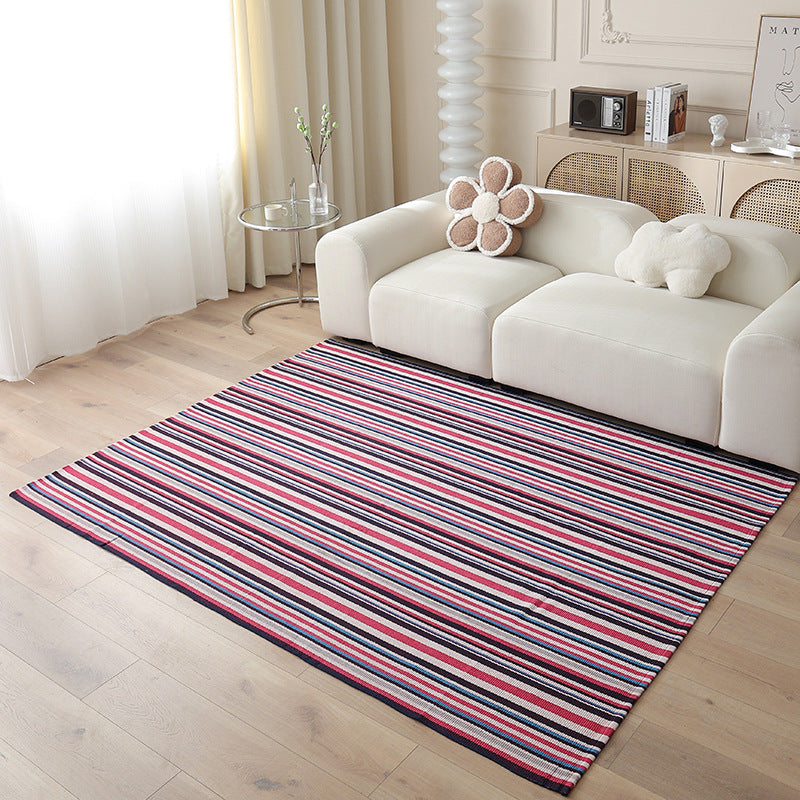 Large area living room rug check pattern, flat woven