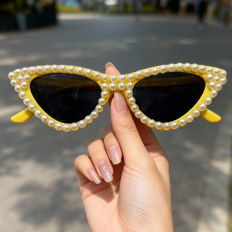 Pearl-Embellished Cat Eye Sunglasses Stornfield