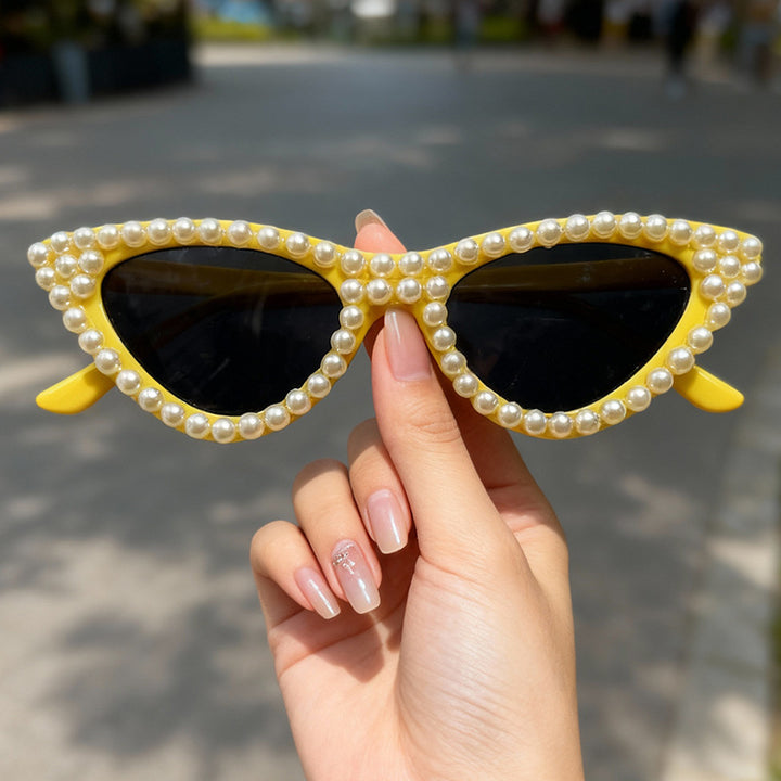 Pearl-Embellished Cat Eye Sunglasses Stornfield