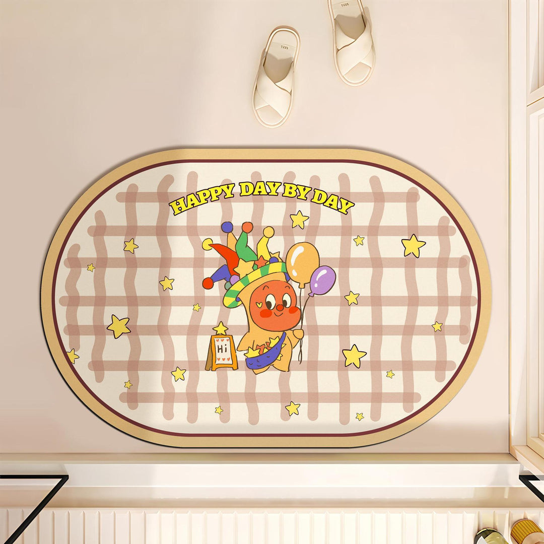 Cartoon-Themed Cushioned Bath Mat