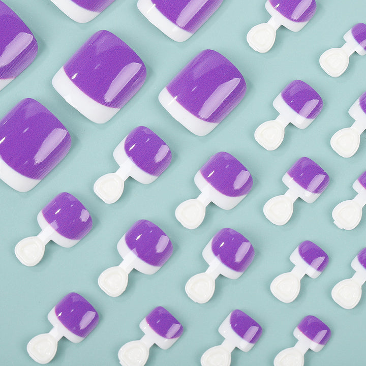 Artificial nail set with modern gradient and French tip Stornfield