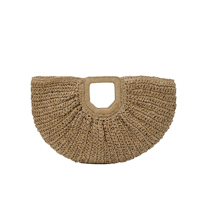 Handcrafted straw bag with elegant pleats Stornfield