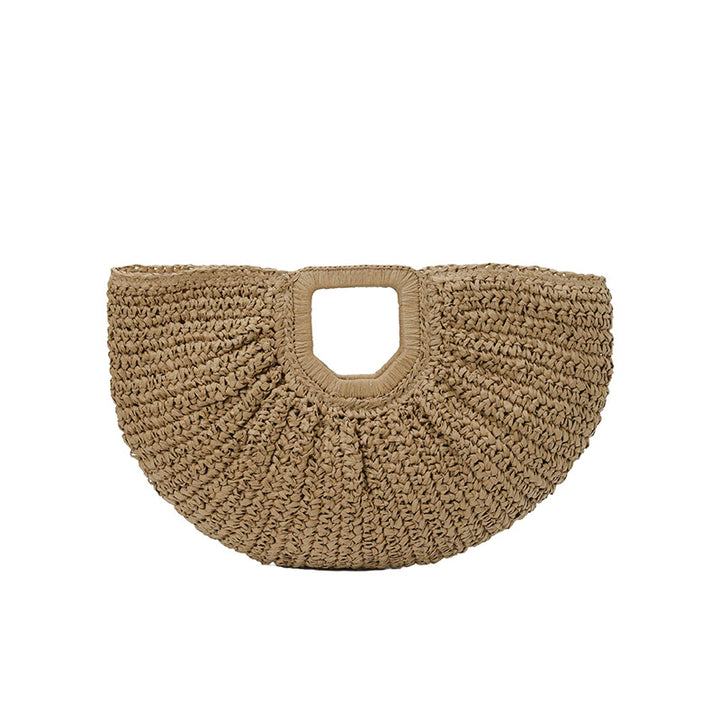 Handcrafted straw bag with elegant pleats Stornfield
