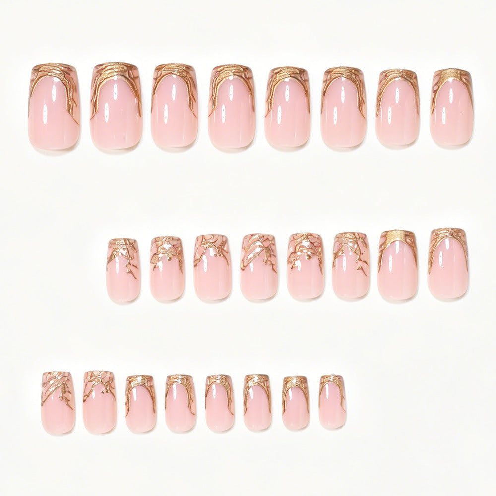 Elegant Marble Tip Acrylic Nail Set Stornfield