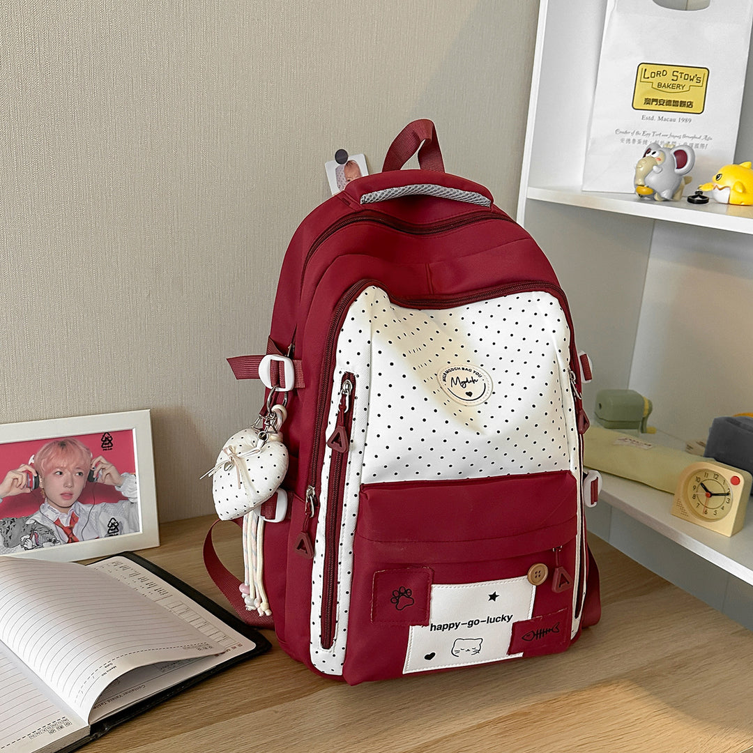 Playful Polka Dot Casual Backpack Stornfield