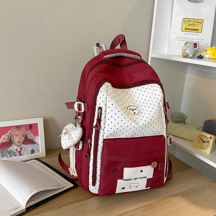 Playful Polka Dot Casual Backpack Stornfield