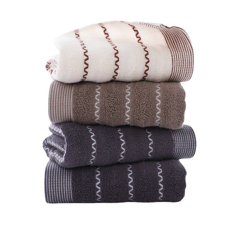 Ladies terry bath towel with modern stripes Stornfield