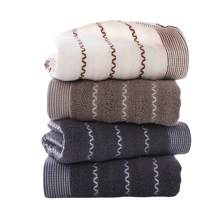 Ladies terry bath towel with modern stripes Stornfield