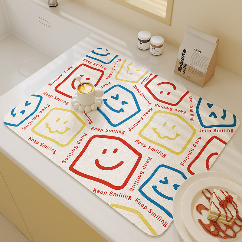Smiling Faces Kitchen Mat Stornfield