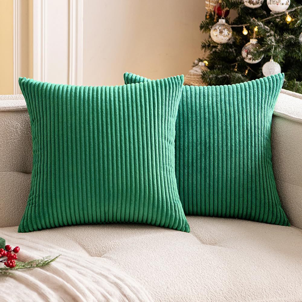 Ribbed Corduroy Textured Throw Pillow Covers