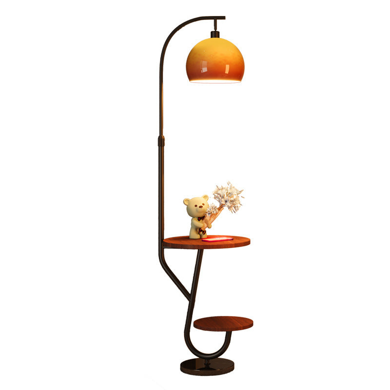 Multi-Functional Artistic Floor Lamp with Integrated Side Table
