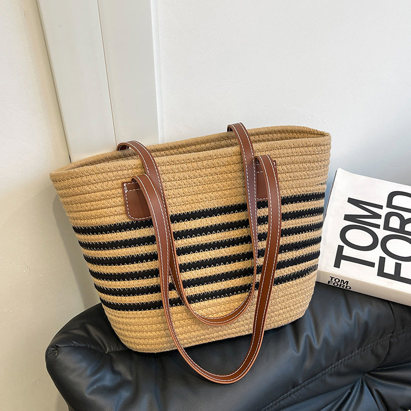 Striped Woven Beach Tote Bag Stornfield