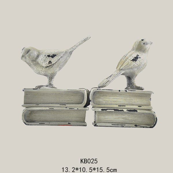 Decorative Bookends with Bird Figurines