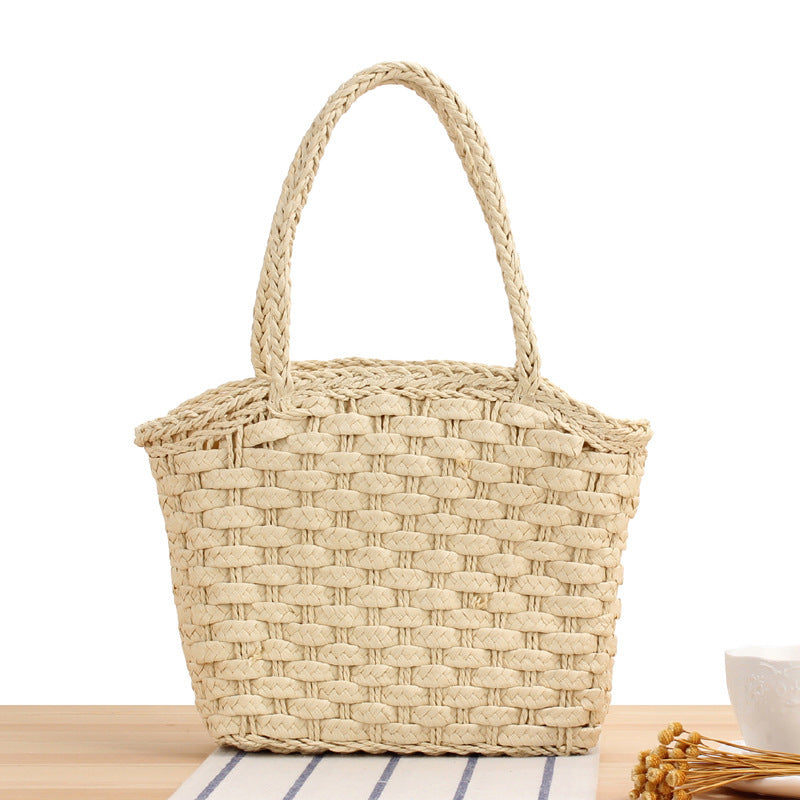 Robust basket bag with braided carrying straps Stornfield