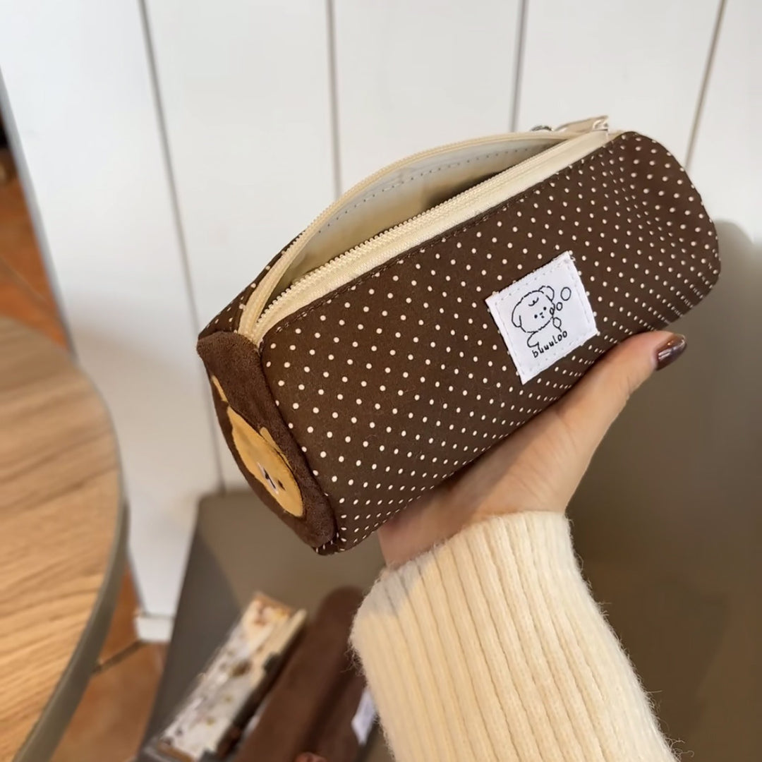 Cute Animal Print Zippered Pencil Case