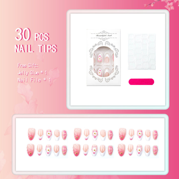 Artificial nail set with floral and elegant accents Stornfield
