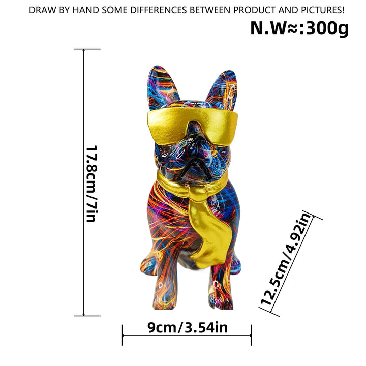 Colorful Bulldog Decoration Figure made of Resin Stornfield