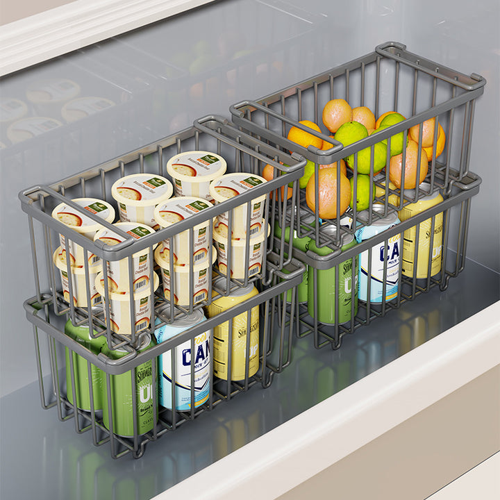 Wire Refrigerator Can Organizer Basket with Slide Handles