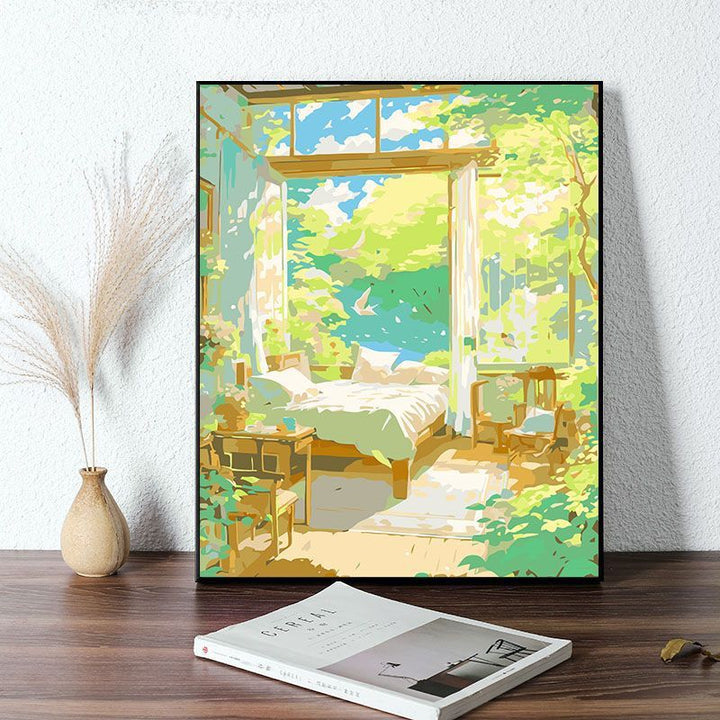 Cozy Bedroom Scene Canvas Art Print Stornfield