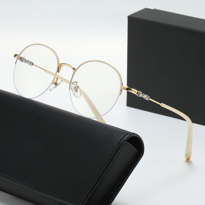 Women's round sunglasses with elegant metal frame and comfortable nose pads Stornfield
