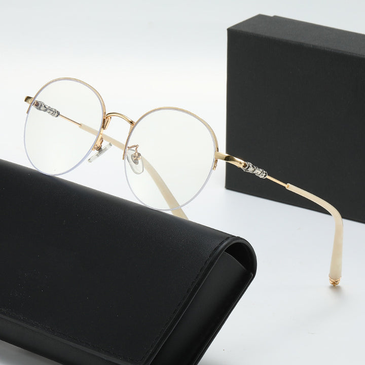 Women's round sunglasses with elegant metal frame and comfortable nose pads Stornfield