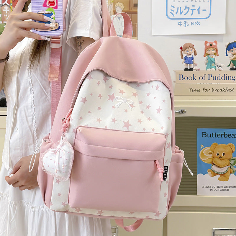 Cartoon-Themed Star-Patterned Backpack Stornfield