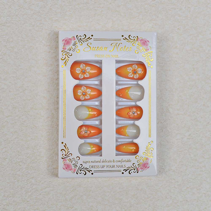 Floral-Decorated Press-On Nail Set Stornfield