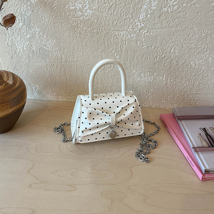 Polka Dot Bow-Detail Handbag