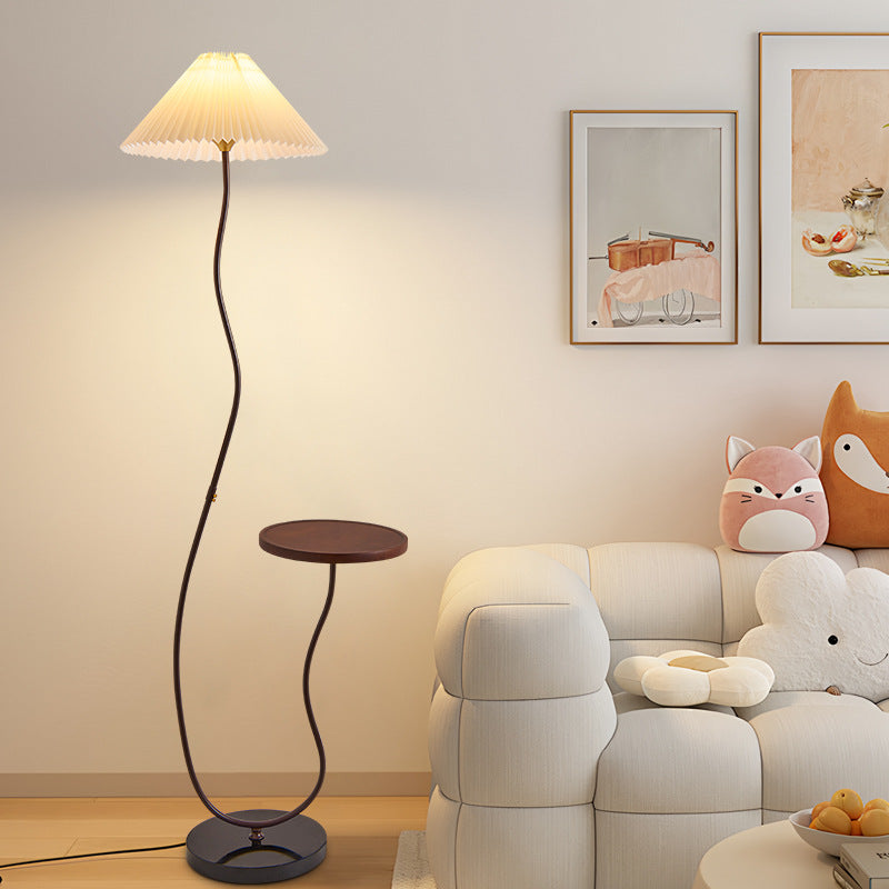 Modern Floor Lamp with Integrated Side Table