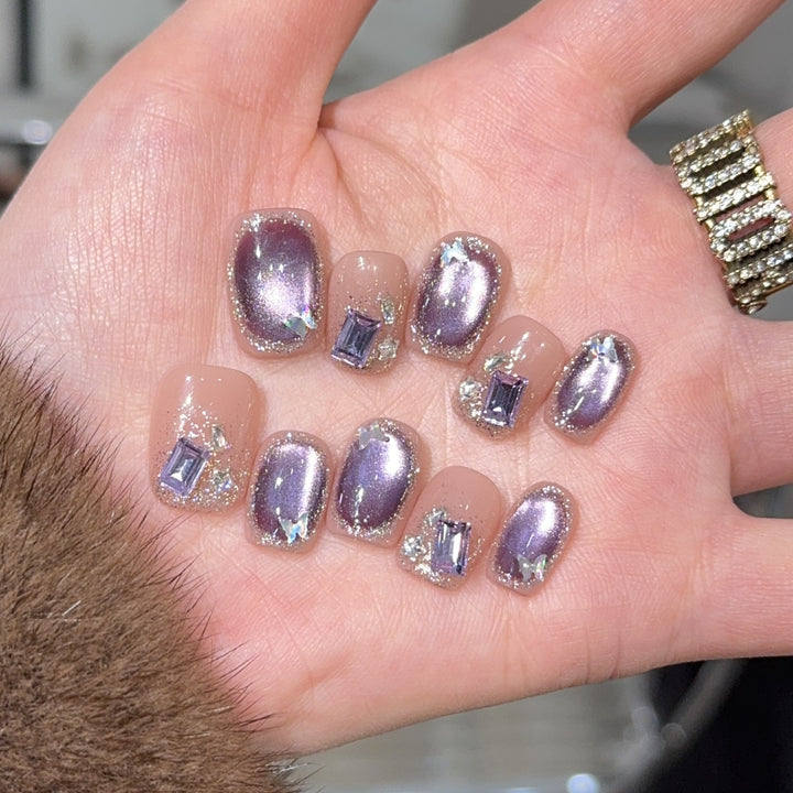Glamorous nail tips with ombre effect and glitter Stornfield