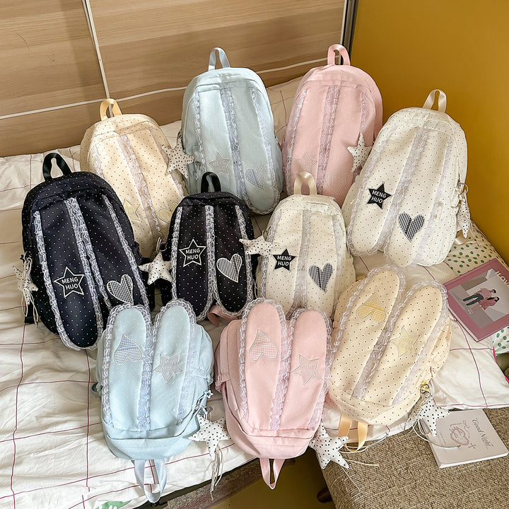 Cute Bunny-Ear Design Embellished Backpack Stornfield