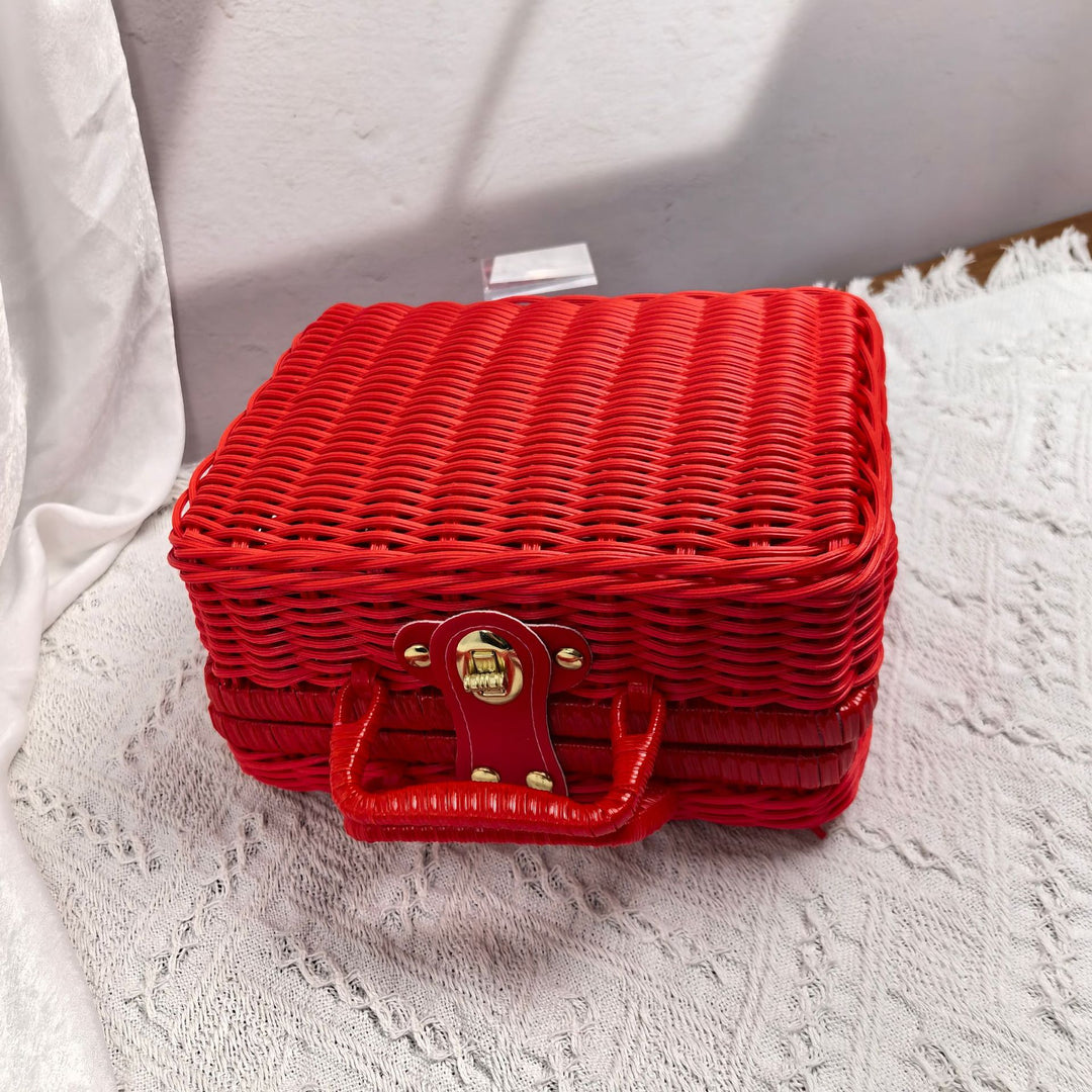 Women elegant handbag made of woven material Stornfield