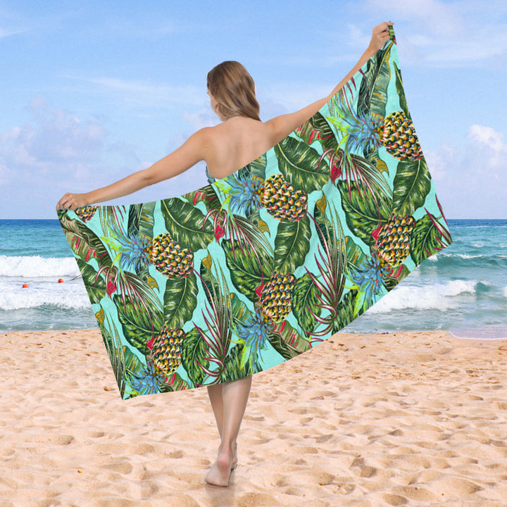 Beach towel with exotic pineapple and palm pattern Stornfield