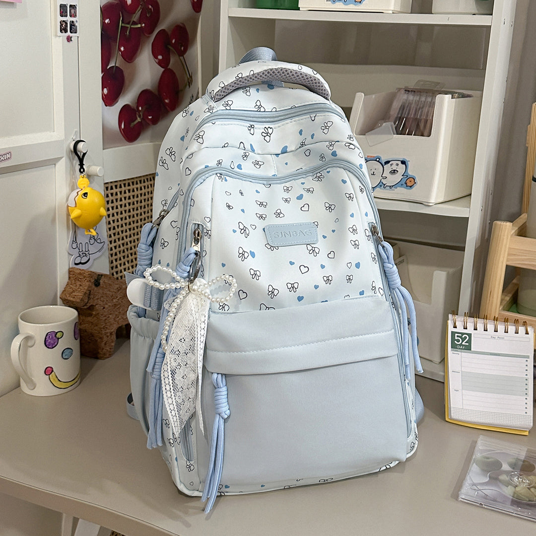 Playful Bow-Embellished Stylish Backpack Stornfield