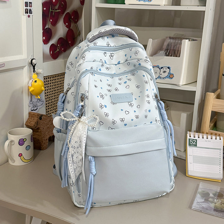 Playful Bow-Embellished Stylish Backpack Stornfield