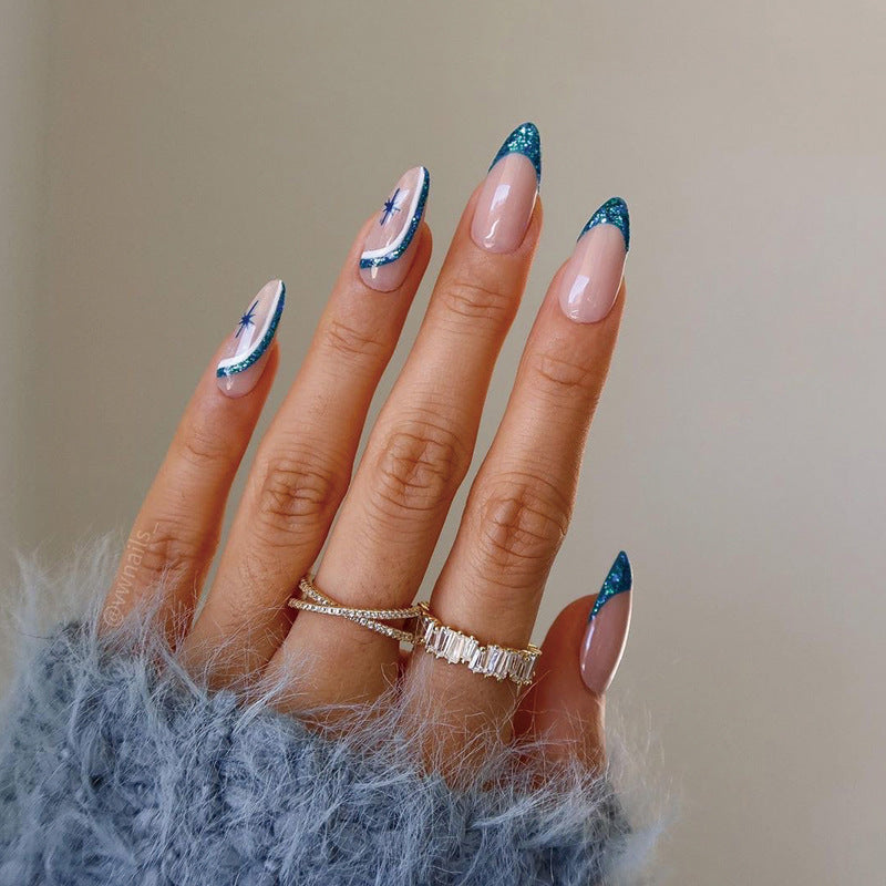 Elegant Stiletto Nails with Glitter and Ombre Design Stornfield