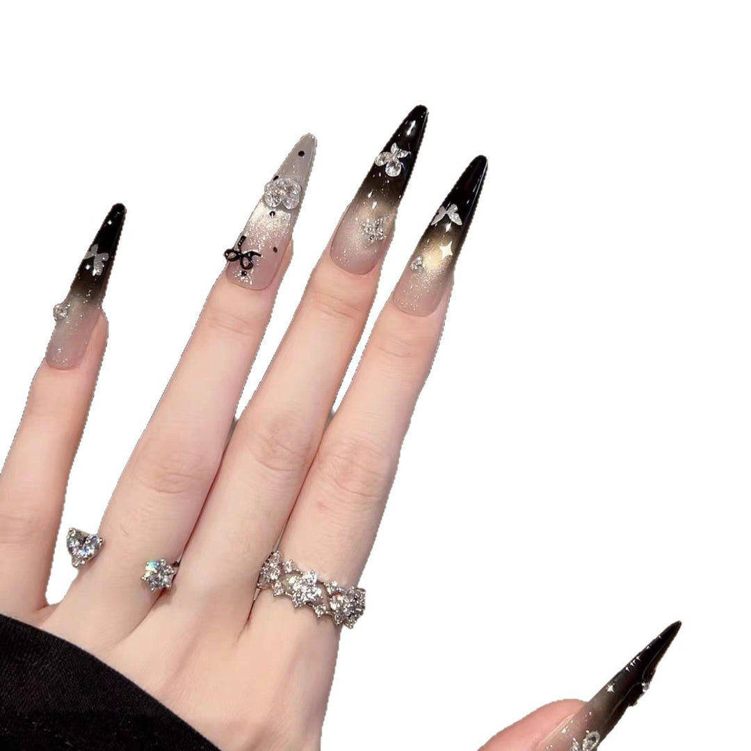 Artistic Rhinestone Stiletto Nail Art Extensions