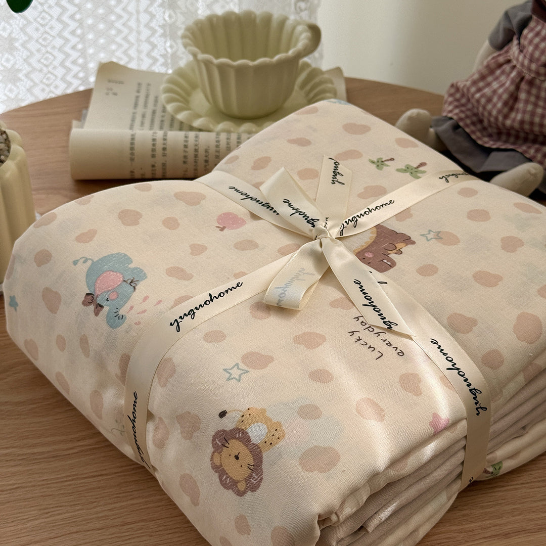 Floral-Print Cotton-Linen Duvet Cover Gift Set with Reversible Finish and Deep-Corner Ties