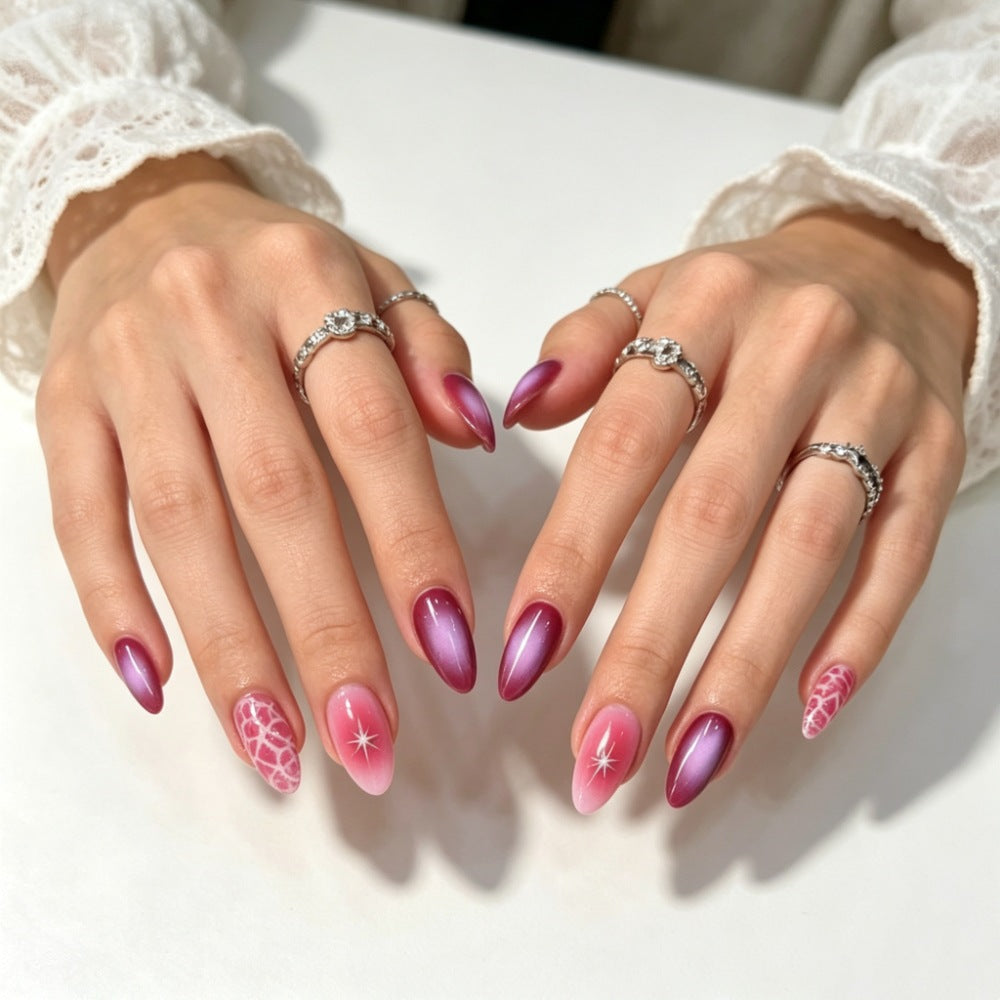 Artificial nails with elegant ombre design and creative accents Stornfield