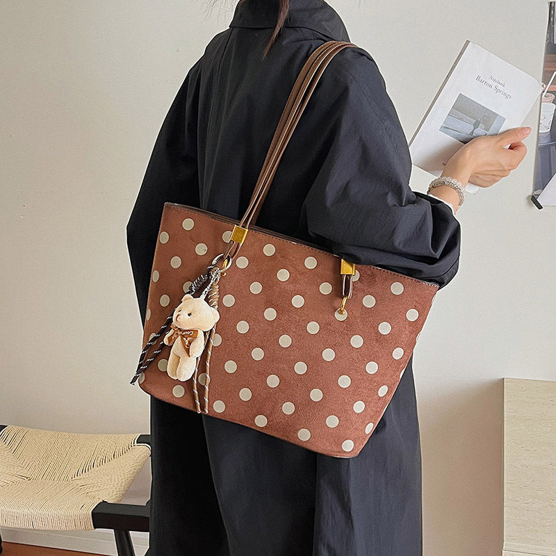 Spacious Polka Dot Tote Bag